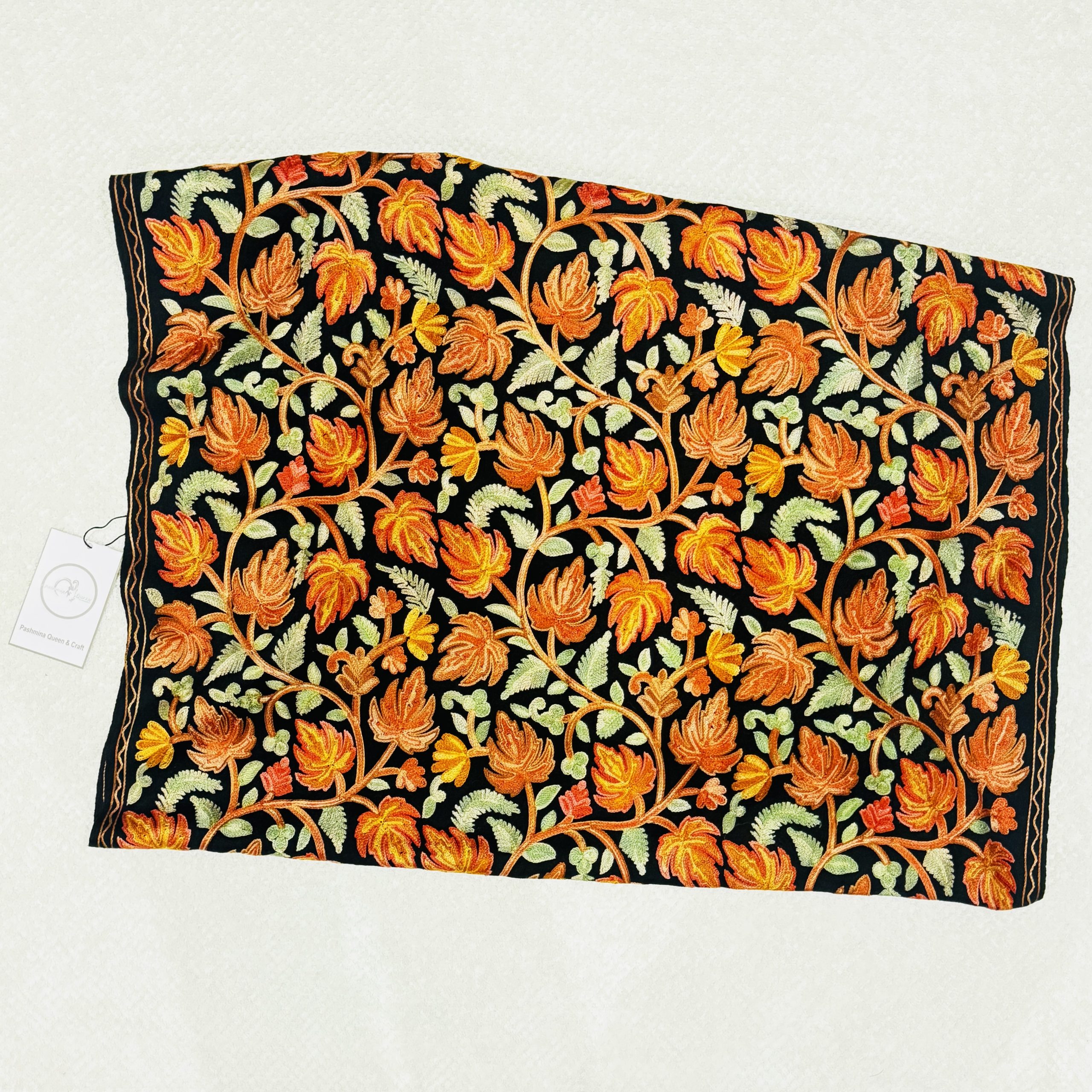 aari stole Black Embroidery