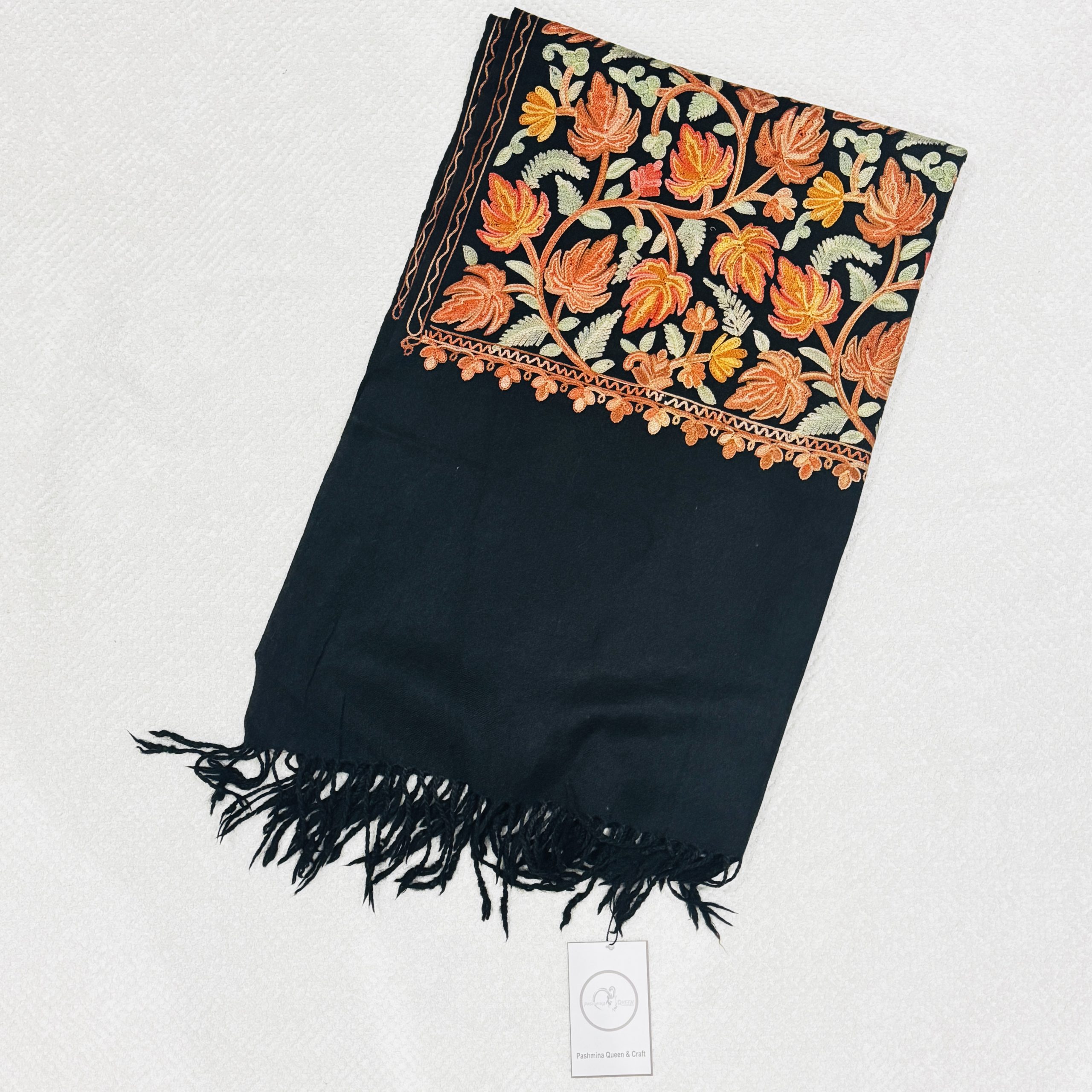aari Black Embroidery stole