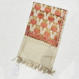 Cream Embroidery stole shawl