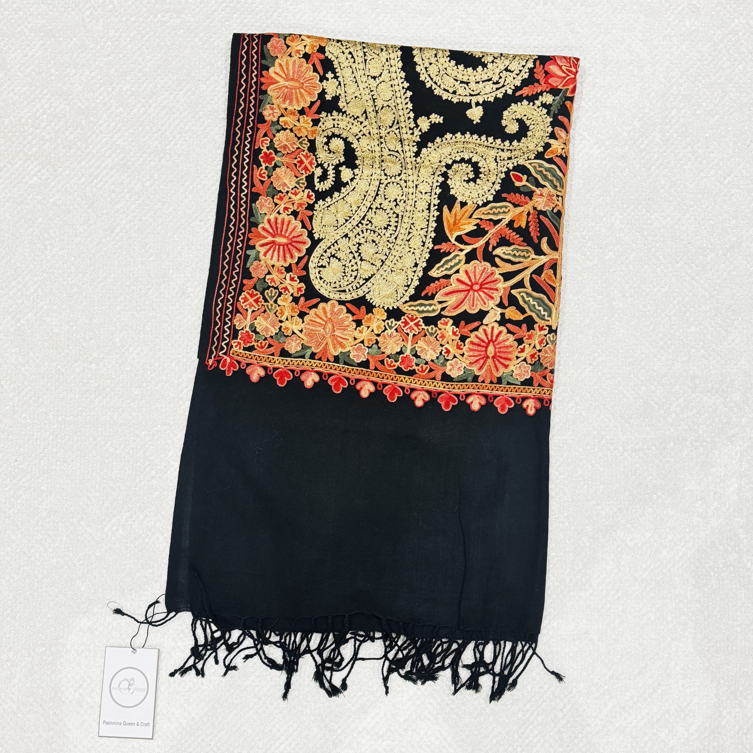 Black Embroidery stole Black Embroidery stole