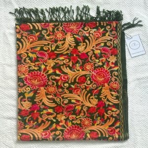 green embroidery stole