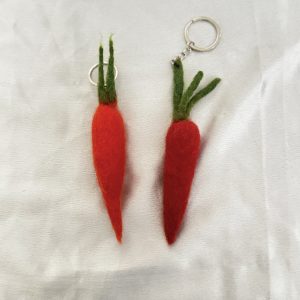 carrot felt keychain