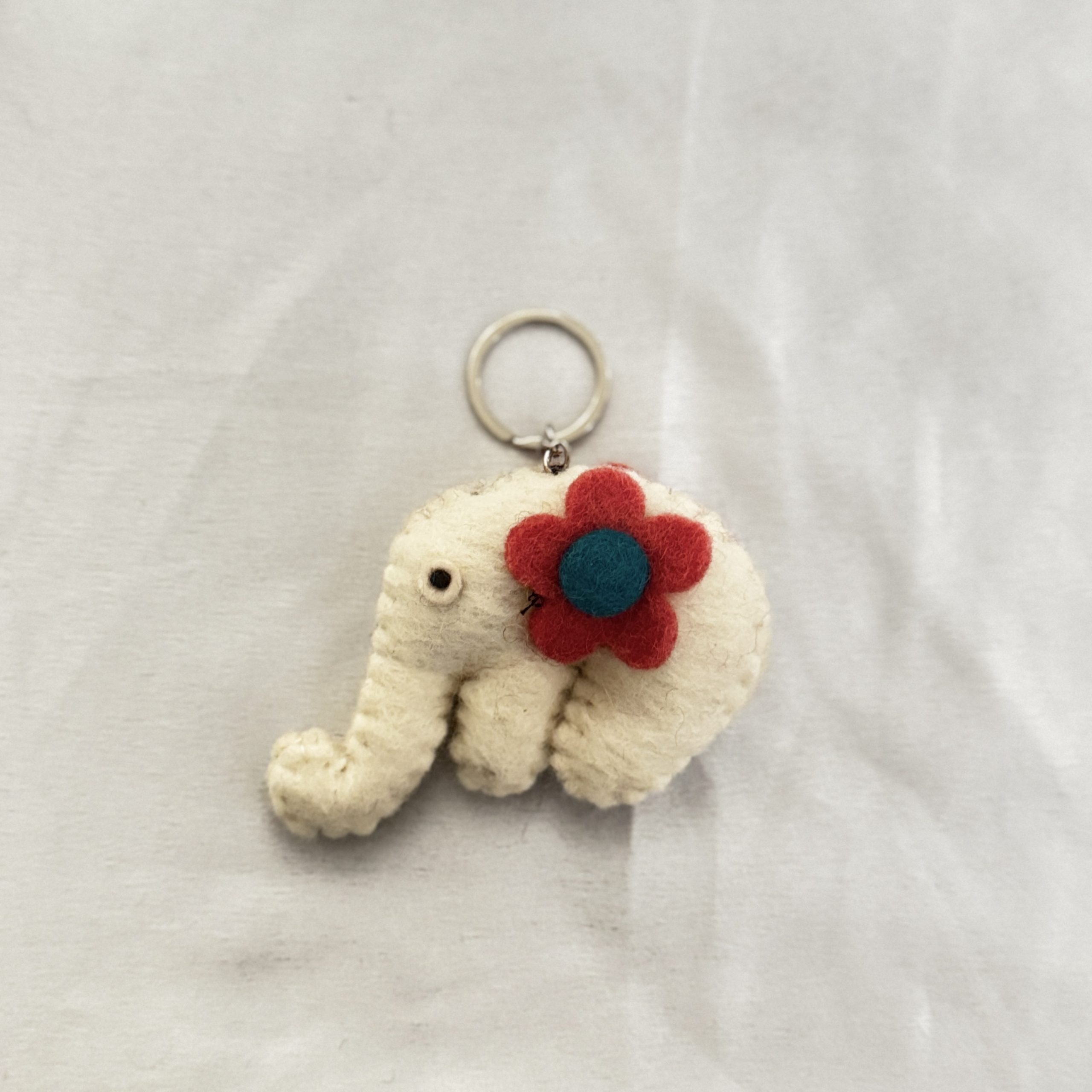 white elephant felt keychain white elephant felt keychain