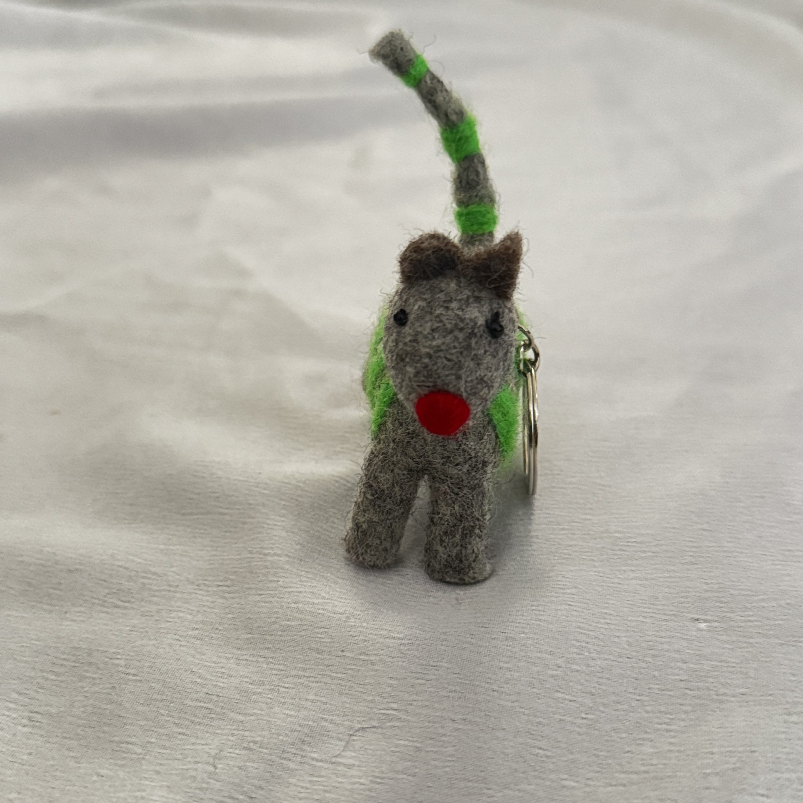 grey dog felt keychain grey dog felt keychain