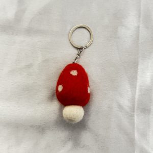 red mushroom felt keychain red mushroom felt keychain