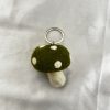 dark green mushroom felt keychain dark green mushroom felt keychain