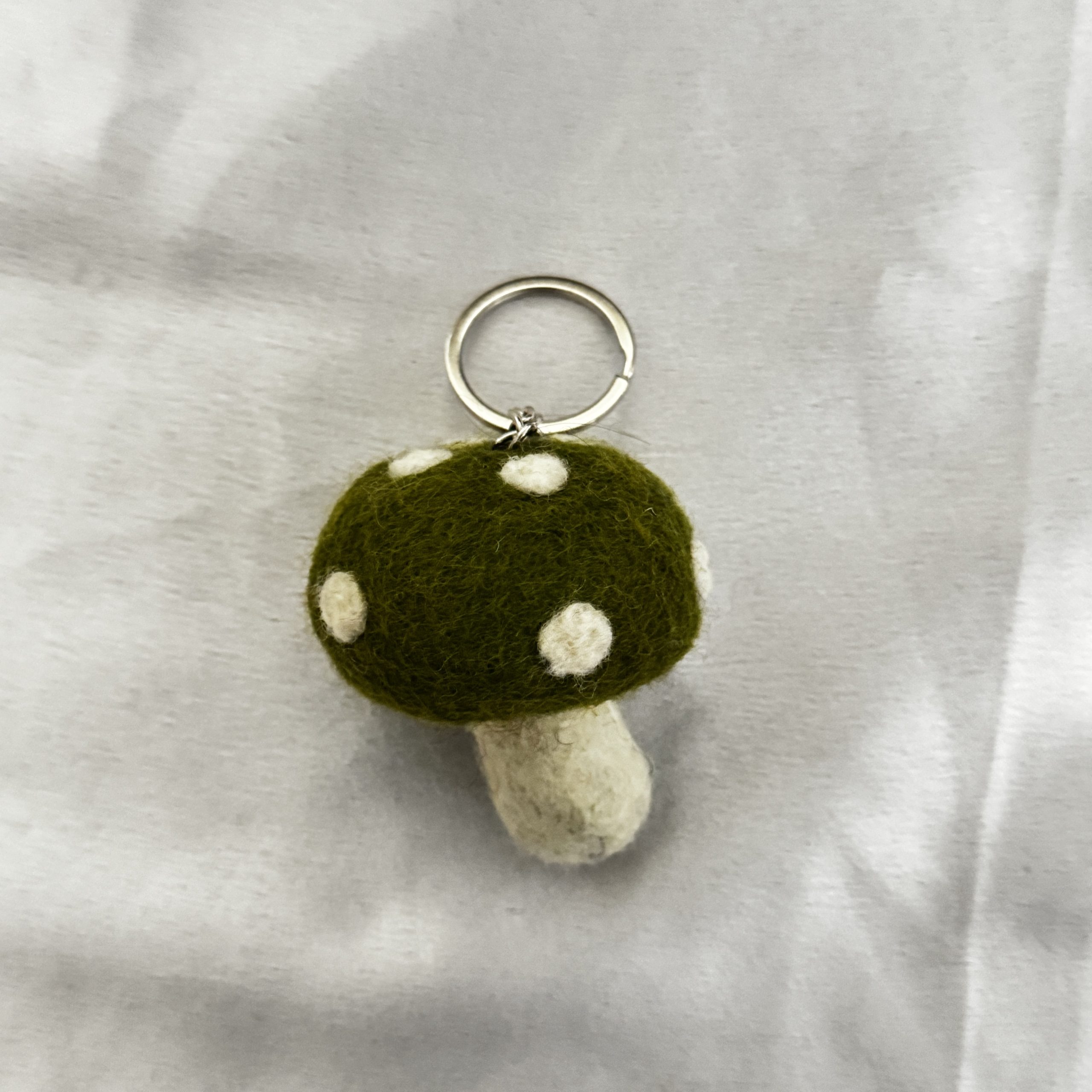 dark green mushroom felt keychain dark green mushroom felt keychain