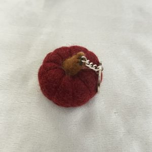 red pumpkin felt keychain red pumpkin felt keychain