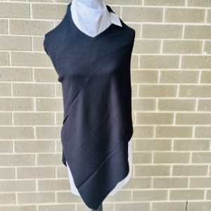 Pashmina poncho black handmade in Nepal